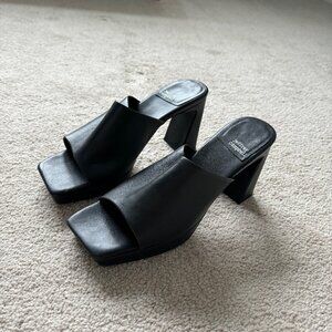 Caviar Platform Slide Sandal Size 9 Black